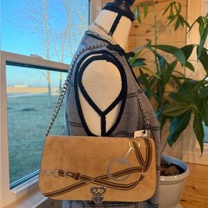 Lauren Ralph Lauren Tan Shoulder Bag with Chain Strap